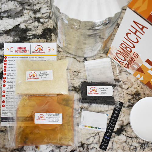 Deluxe Kombucha Kit with Bottles (6-Pack Glass Swing Cap Kombucha Bottles) image 1