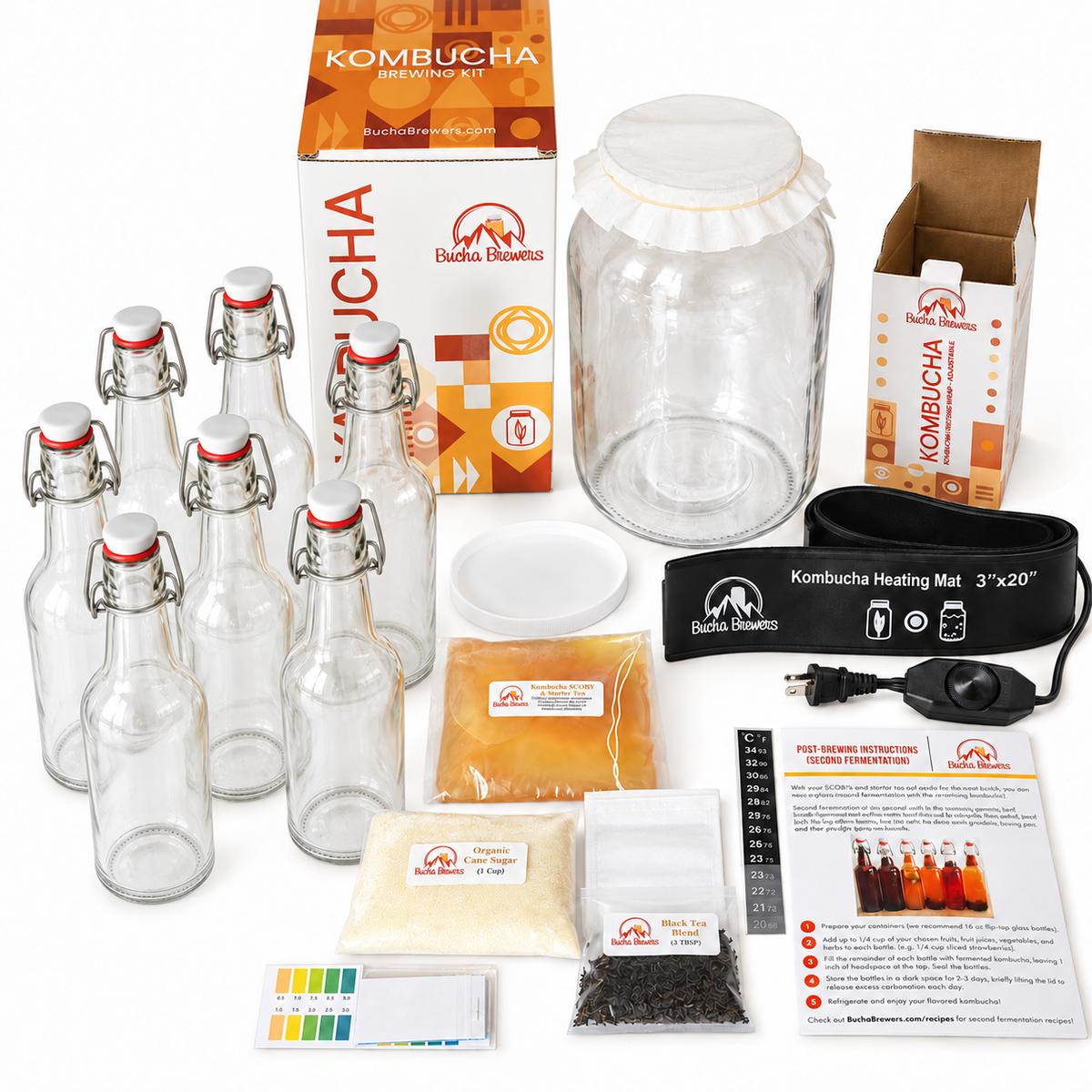 Deluxe Kombucha Brewing Kit with Heat Mat