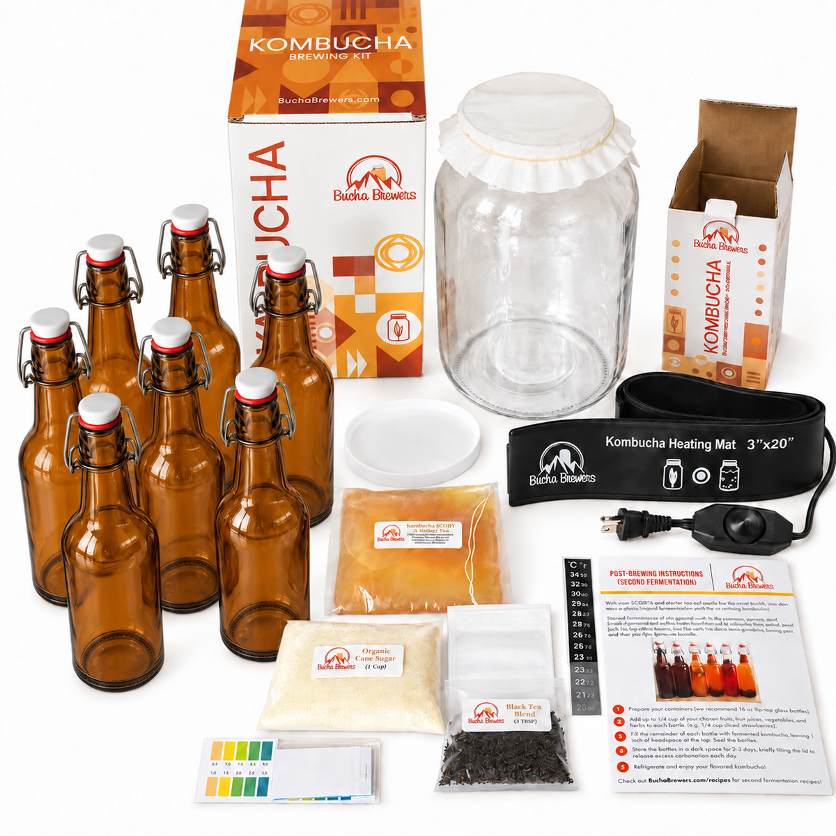 Deluxe Kombucha Brewing Kit with Heat Mat