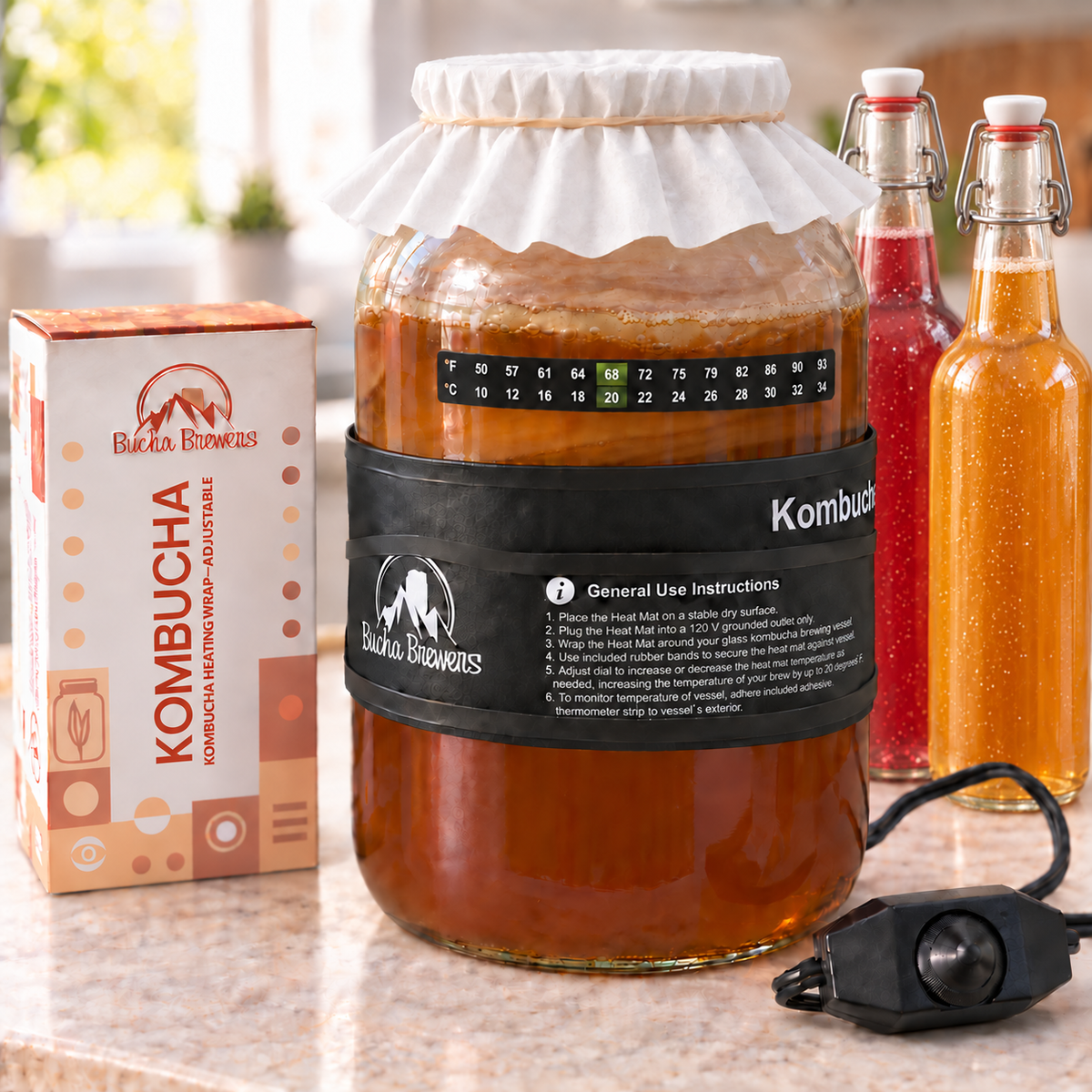 Deluxe Kombucha Brewing Kit with Heat Mat