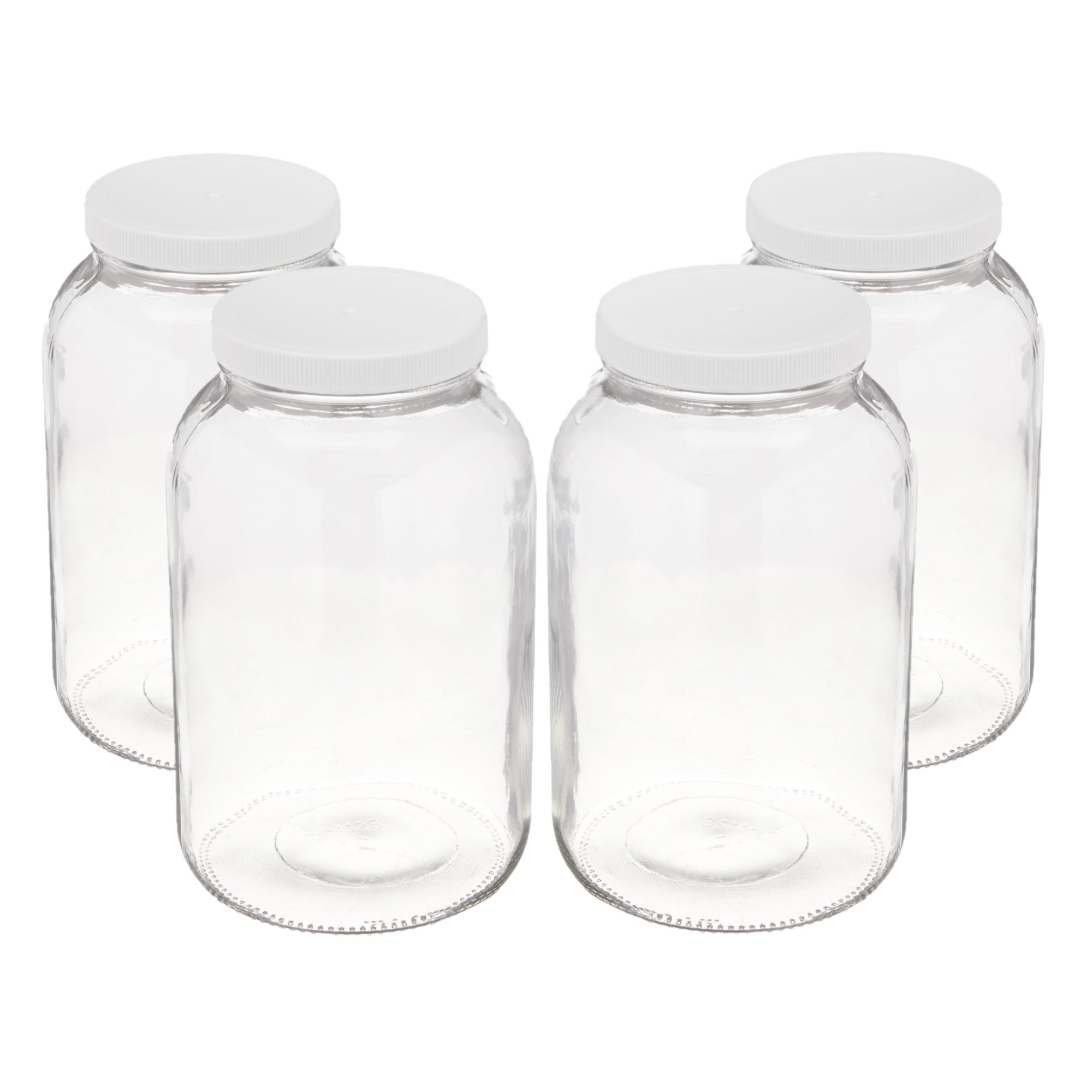 Haneye 2 Pack 1 Gallon Wide Mouth Glass Jars, Large Mason Jars Gallon Jars  with White Plastic Lids, Clear Jar for Fermenting Kombucha Pickling Dry  Food Storage - Yahoo Shopping