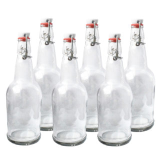 Kombucha Bottles Flip Top Clear 6 Pack